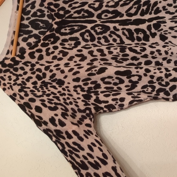 Ellison Linen Cotton Blend Oversized Cheeta Animal Print Boho Pullover Sz Large - Picture 4 of 13